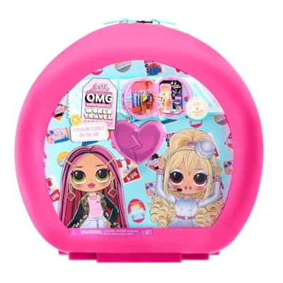 Image of L.O.L. Surprise! 576044EUC LOL Surprise OMG World Travel Closet On The Go Rolling Storage Case Backdrops Fits 4 Fashion Doll Accessories Collectable Gift for Kids Ages 4+