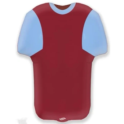 Image of Oaktree 24&quot; Shape Sports Shirt Blue/Claret Foil Balloon