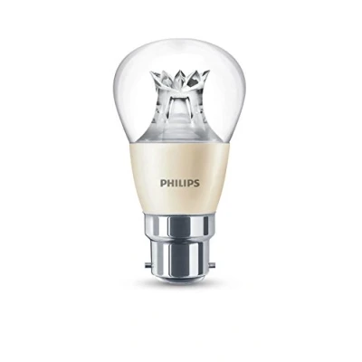 Image of Philips LED Warm Glow B22 Bayonet Cap Dimmable Mini Globe Light Bulb, Clear, 6 W (40 W)