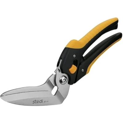 Image of stedi 22 cm Carpet Scissors, High Performance Universal with Finely Serrated Blades Made of Carbon Stainless Steel Easy Cutting Electric Cables, Fabric, Iron Sheets