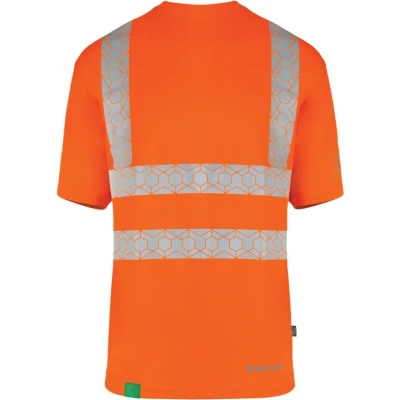 Image of Beeswift Envirowear Orange Hi Vis T Shirt Unisex Reflective Sustainable Circular Process Safety PPE Workwear 5X Large