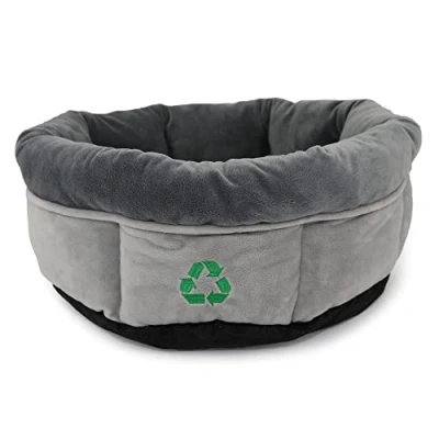 Image of Sleepy Paws Ancol Made From Oval Donut Bed for Dogs 60cm Grey