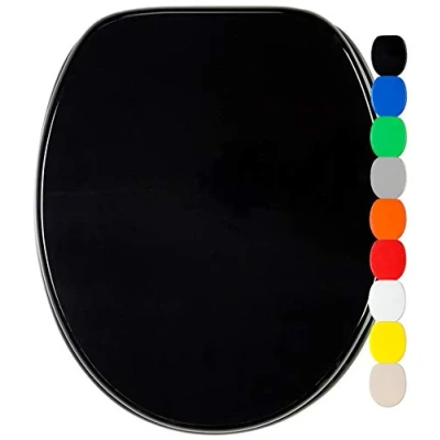 Image of Sanilo Soft Close Toilet Seat, Wide Choice of Monochrome Seats, Stable Hinges, Easy to Mount (Black)
