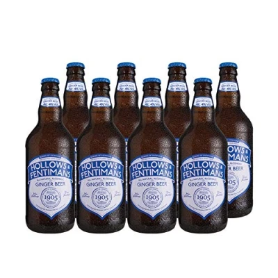 Image of Hollows &amp; Fentimans Alcoholic Ginger Beer 4% Vol All Natural Botanically Brewed Craft Infused with Root 8 x 500ml