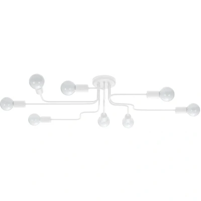 Image of Vector Multi Arm Semi Flush Ceiling Lamp 8 White