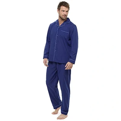 Image of Undercover Mens Traditional Button Pyjamas HT325/MN83 Navy L