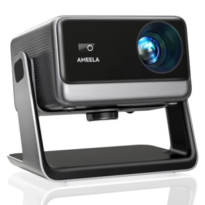 Image of 【Netflix &amp; Dolby Audio】Smart 4K Projector, Auto Focus Keystone, AMEELA 30000 Lumens 1080P Portable Movie Projector with WiFi and Bluetooth, 100,000+ Apps for Indoor/Outdoor