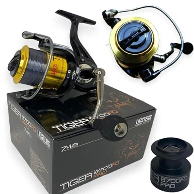 Image of Lidsters 7 + 1 BB TIGER 8700 FIXED LARGE SEA FISHING BEACH PIER REEL 30LB LINE