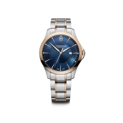 Image of Victorinox Men’s Watch Alliance Ø 40 mm, Swiss Made, Analogue Quartz, Water Resistant up to 100 m, Sapphire Glass, Stainless Steel Strap, Blue/Rosé Gold/Silver