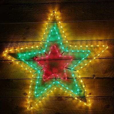 Image of 80cm Multicoloured LED Star Ropelight Christmas Decoration