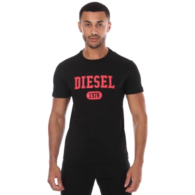 Image of Diesel Mens T DIEGOR Shirt in Black Cotton Size Small
