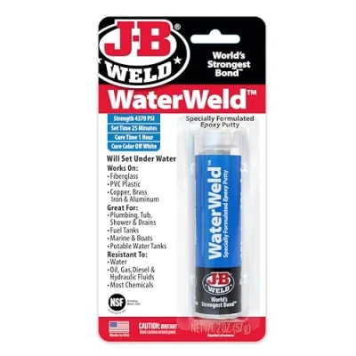 Image of JB Weld Jb8277 Waterweld Under Water Adhesives, Off White 2 oz, 1 Pack