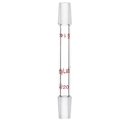 Image of stonylab Glass 14/20 Straight Laboratory Adapter, Borosilicate 70 mm Between Two Ground Inner Standard Taper Joints for Lab Supply
