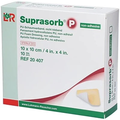 Image of Suprasorb® P Non Adhesive Advanced PU Foam Dressing 10 x cm Pack of