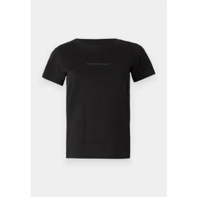 Image of Calvin Klein Jeans Institutional Graphic SLIM TEE Basic Tshirt, Women&#039;s, Size: XS, Black