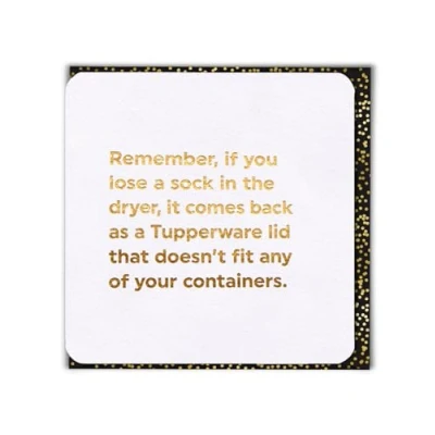 Image of Brainbox Candy Funny Birthday Card (Gold Foilded) &#039;Lose A Sock&#039; Cheeky Quotes &amp; Comments Humour Cards For Him Her Friends Mates Partner