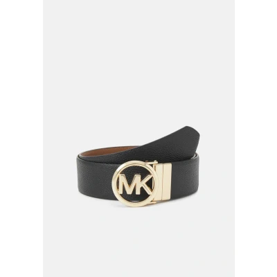 Image of Michael Kors Reversible Belt black/luggage/goldcoloured, Women&#039;s, Size: XS, Black/luggage/gold/coloured