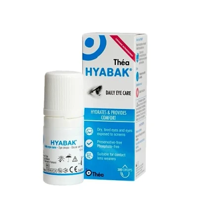 Image of Hyabak Eye Drops Moisturising &amp; Refreshing Gentle and Long Lasting Relief From Screen Use Contact Lens Wearers Preservative Free 10 ml