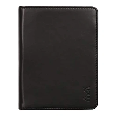 Image of RHODIA 212001C Rhodiarama No. 12 Black Clipboard and Document Holder Booklet for Notepads or B7 Format Notebooks (8.5x12 cm) Premium Italian Faux Leather Collection