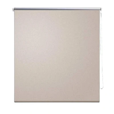 Image of vidaXL Roller Blind Blackout 100x175cm Beige Window Curtain Shade Sunscreen