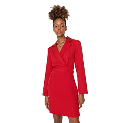 Image of Trendyol Women Mini Bodycone Regular fit Woven Dress Rot