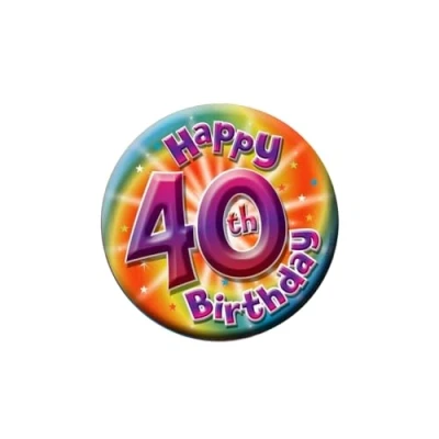 Image of amscan 40th Birthday Large Badges 15cm 1 Pc