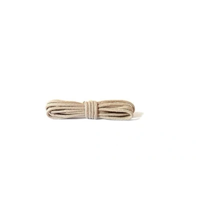 Image of Kaps Round Thin Laces, quality 2mm wide 100% cotton shoe laces for casual and fashion footwear, made in Europe, 1 pair (75 cm 29 inch 4 to 5 eyelet pairs / 36 light beige)