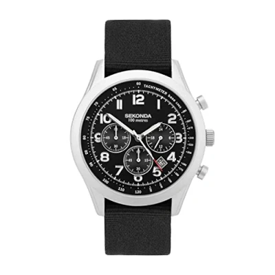 Image of Sekonda Mens Military Style Chronograph Watch (Black) 30064