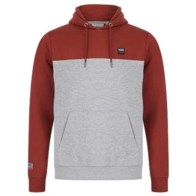 Image of Tokyo Laundry Men&#039;s Tremonti Colour Block Brushback Fleece Pullover Hooded Top