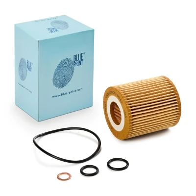 Image of 11427501676, 11427508969, 11427619319 Oil Filter BLUE PRINT ADB112106 with gaskets Insert BMW: 1 Hatchback, 3 Saloon, Coupe