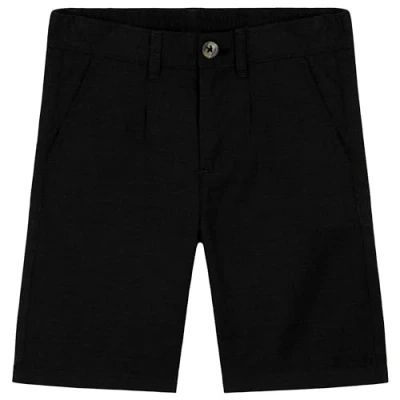 Image of CityComfort Boys Chino Shorts with 2 Pockets, Elasticated Waist (Black, 7 8 Years)