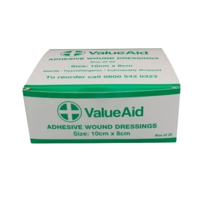 Image of Value Aid Adhesive Wound Dressings 10cm x 8cm Box of 25