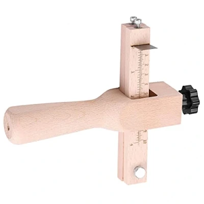 Image of Leather Cutting Tool Wooden Strip and Strap Adjustable Belt Cutter DIY Hand Craft Cutters with 5 Blades
