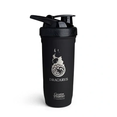 Image of Smartshake Reforce Stainless Steel Game Of Thrones Dracarys, Shaker Bottle (900 ML /30oz) Lightweight Resistance Sports with a Soft Lid Leakproof, BPA Free &amp; DEHP