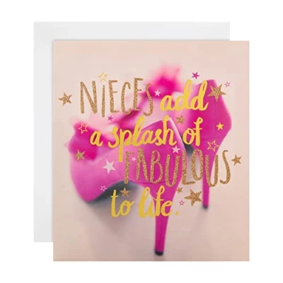 Image of Hallmark Birthday Card for Niece Contemporary Pink Shoes Design