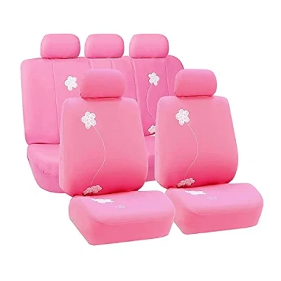 Image of FH GROUP Car Seat Covers, Full Set, Pink