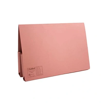 Image of Exacompta Guildhall Legal Double Pocket Wallet Foolscap Pink (25 Pack)