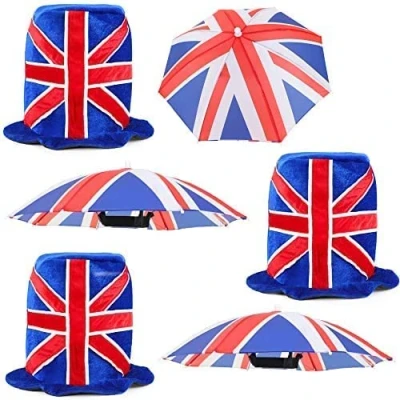 Image of Toyland® Olympics 6 Piece Head Wear Bundle Union Jack Design Novelty Hats British Fancy Dress