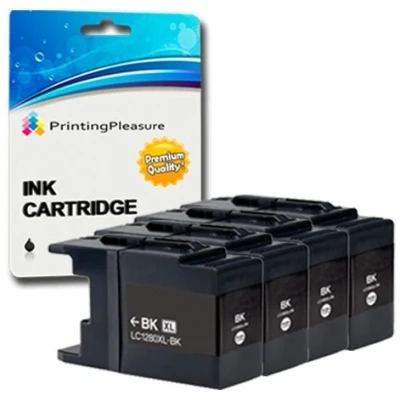 Image of 4 BLACK Printer Ink Cartridges compatible with MFC J6510DW, J6710DW, J6910DW, J5910DW, J6710D LC1280XL LC1280 LC1240