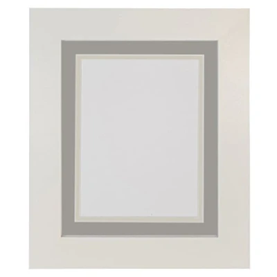 Image of Metro White Photo Picture Poster Frame with Double Dark Grey on Light Mount 50 x 40 cm for Image Size 15 10 inch