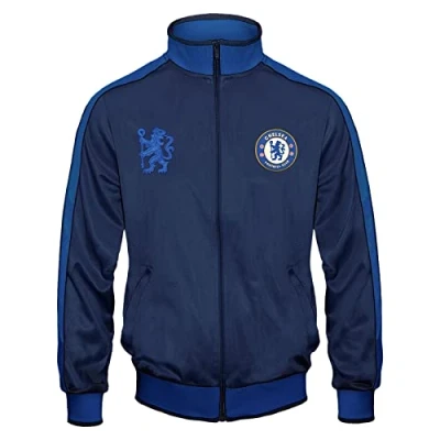 Image of Chelsea FC Official Football Gift Boys Retro Track Top Jacket 2 3 Years
