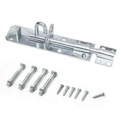 Image of Galvanised Brenton Bolt Sliding Door Lockable Padbolt 6&quot; (152mm) Heavy Duty Zinc Plate Lock Pad Garden Shed Gate Latch Patio Security Bedroom Silver