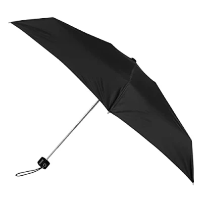 Image of Isotoner totes Eco Compact Round Black Umbrella
