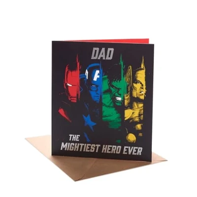 Image of UK Greetings Marvel The Avengers Birthday Card for Dad Mightiest Hero Design