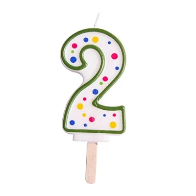 Image of PME Green Number 2 Candle, Large Size