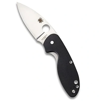 Image of Spyderco Efficient 7.07&quot; Value Folding Knife with 2.98&quot; Stainless Steel Drop Point Blade and Durable Black G 10 Handle PlainEdge Grind C216GP