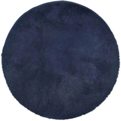 Image of vidaXL Shaggy Rug High Pile NAVARRA Navy 100x100 cm Polyester