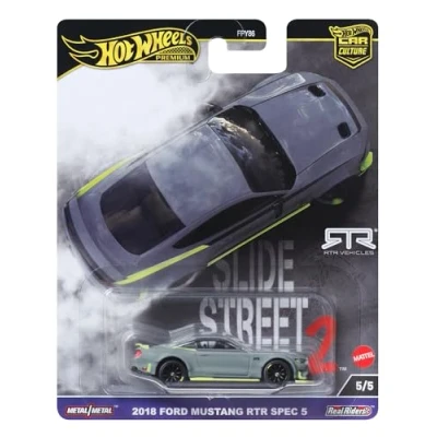 Image of Hot Wheels Premium Ford Mustang RTR, Car Culture Circuit Legends Vehicles for Kids 3 Years Old &amp; Up and Adult fans Collectors, Collection of 1:64 Scale Vehicles, HKC85