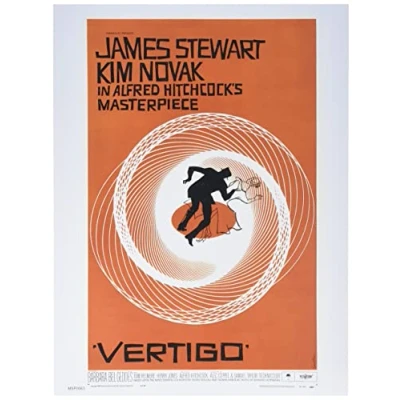 Image of onthewall Vertigo Alfred Hitchcok Movie Film 30x40cm Poster Art Print, White