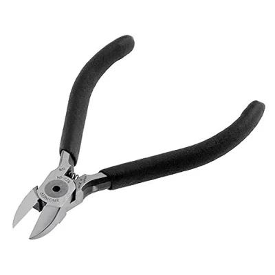 Image of Compact PCB Side Cutters with Hardened Carbon Steel Jaws. Made in Japan. ENGINEER nsx 04, Black